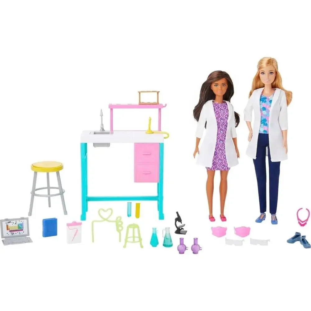Barbie Careers Playset, Science Lab with 2 Scientist Fashion Dolls Doctor NEW